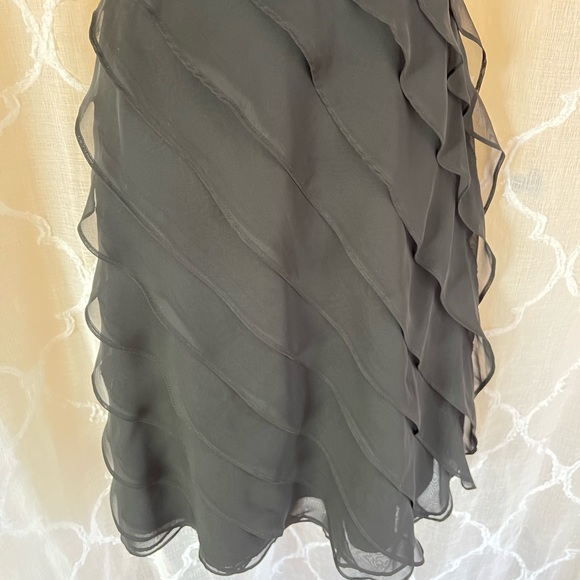 Strapless Cocktail Dress with Chiffon Asymmetric-Ruffle, Size 8 - Picture 4 of 8